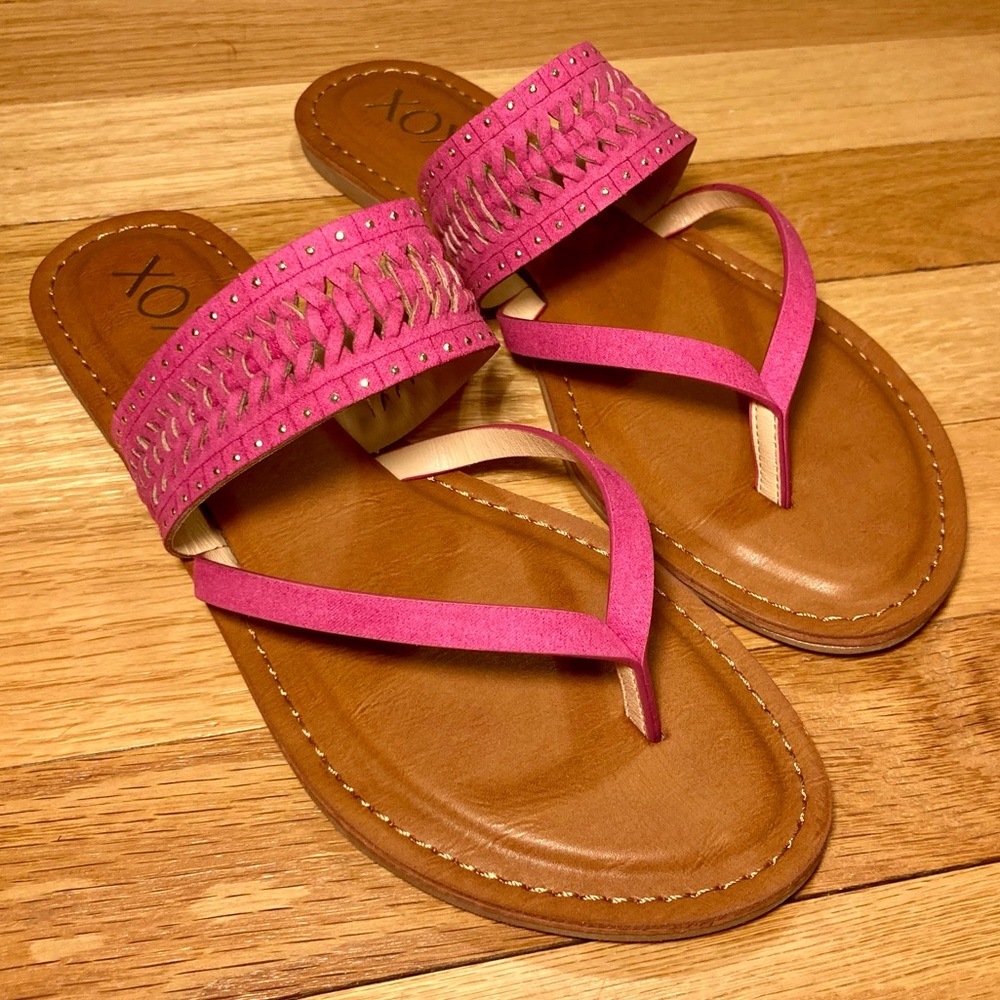 NWT XOXO Pink Slip On Sandals